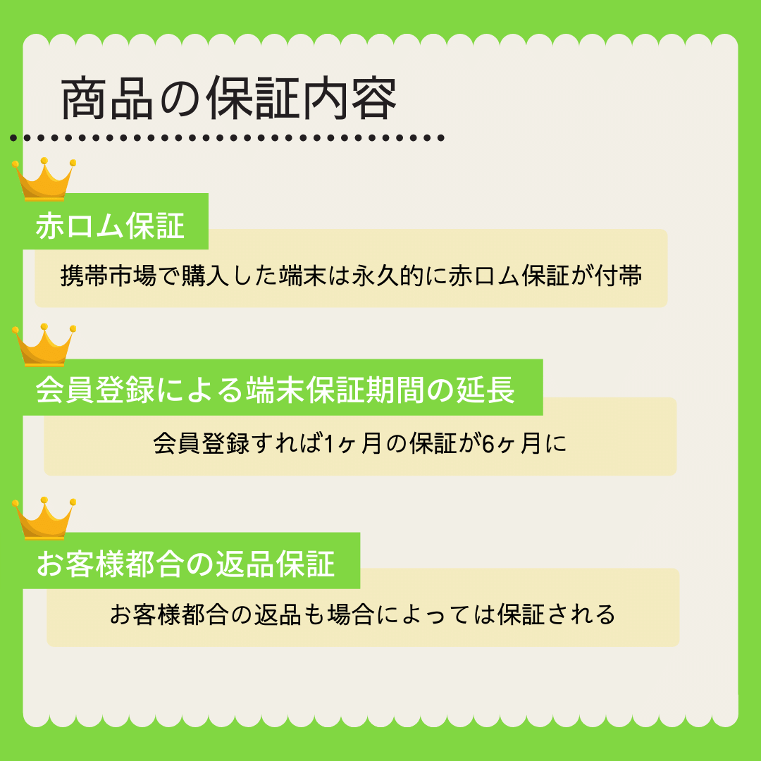 気になる携帯市場の商品の充実した保証内容